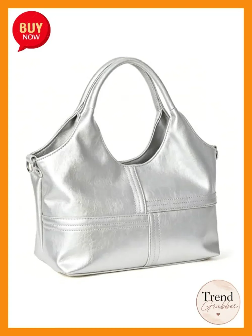 Medium Vegan Leather Tote Hobo Bag with Detachable Strap
